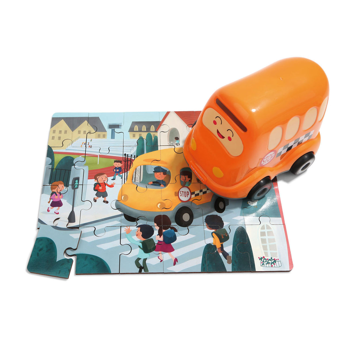 Topbright Woods Jigsaw Puzzle med skolbuss, 24: e.