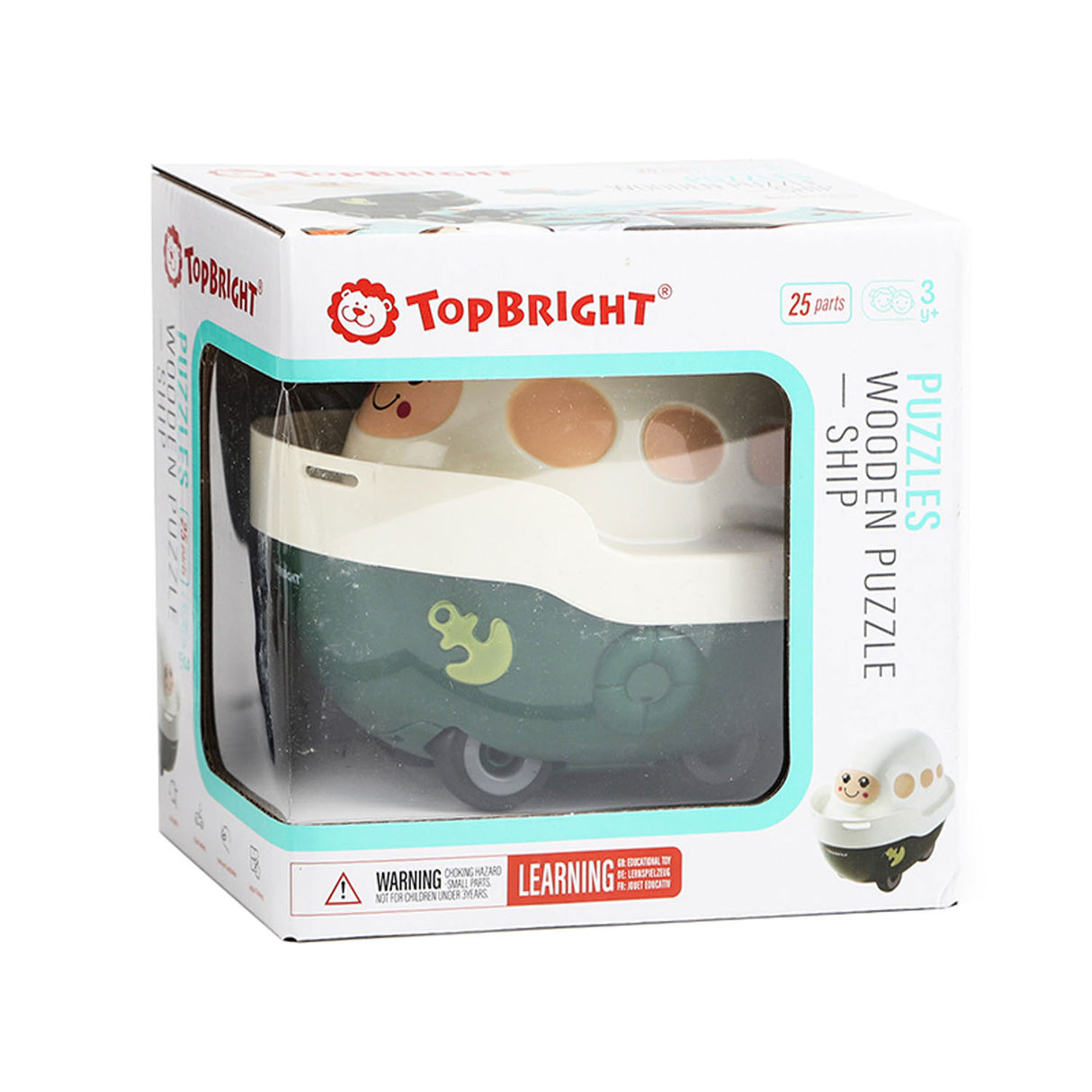 Rompecabezas de madera Topbright con barco de vapor, 24st.