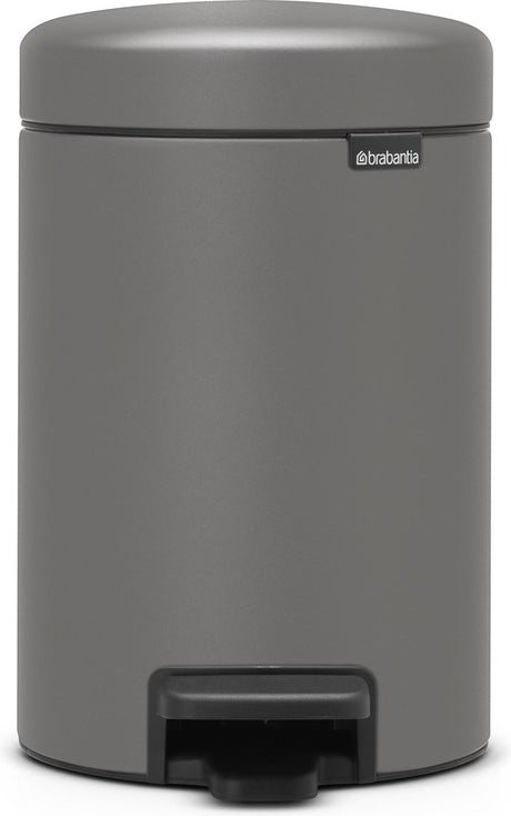 Brabantia Newicon Abfallbehälter – 3 Liter – Badezimmer – Mineralbetongrau