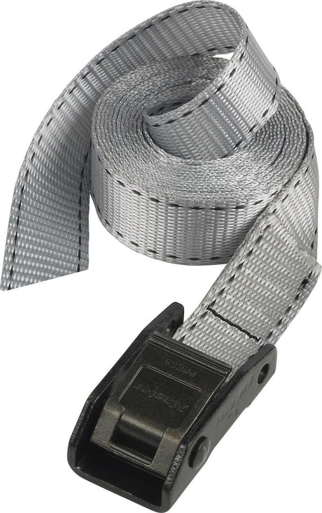 Masterlock-Spanngurt – 5 m x 25 mm – mit Kunststoffklemme – grau – 3112eurdat