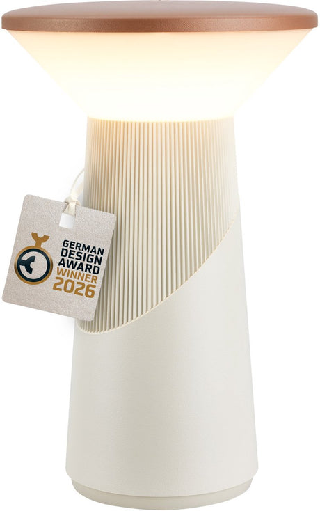 Briloner b.k.licht pilia – wiederaufladbare Tischleuchte – kabellose Lampe – dimmbar – mit Akku – USB-C – ø15 x 24 cm – Kaffeegrau