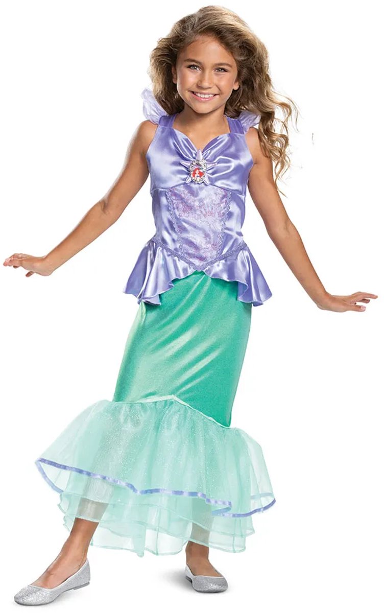 Disguise Disney die kleine Meerjungfrau Ariel Deluxe Kostümkleid Kinder – Kinder bis 8 Jahre – Lila Grün