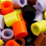 Nabbi iron on beads, size 10x10 mm, hole size 5.5 mm, jumbo, autumn mix, 2450 div 1 bucket