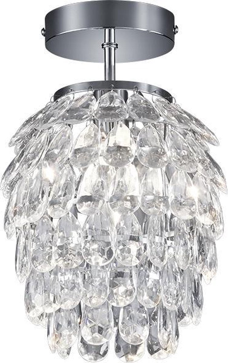 Rl live your light reality petty plafondlamp - chroom - excl. 1x e14 - d: 20 cm - transparant helder