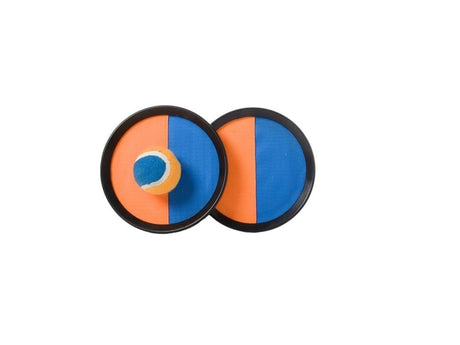 Engelhart Fangball-Set orange blau – Klettball 19 cm – Outdoor-Strandspiel – Reaktionsspiel für Kinder und Erwachsene –