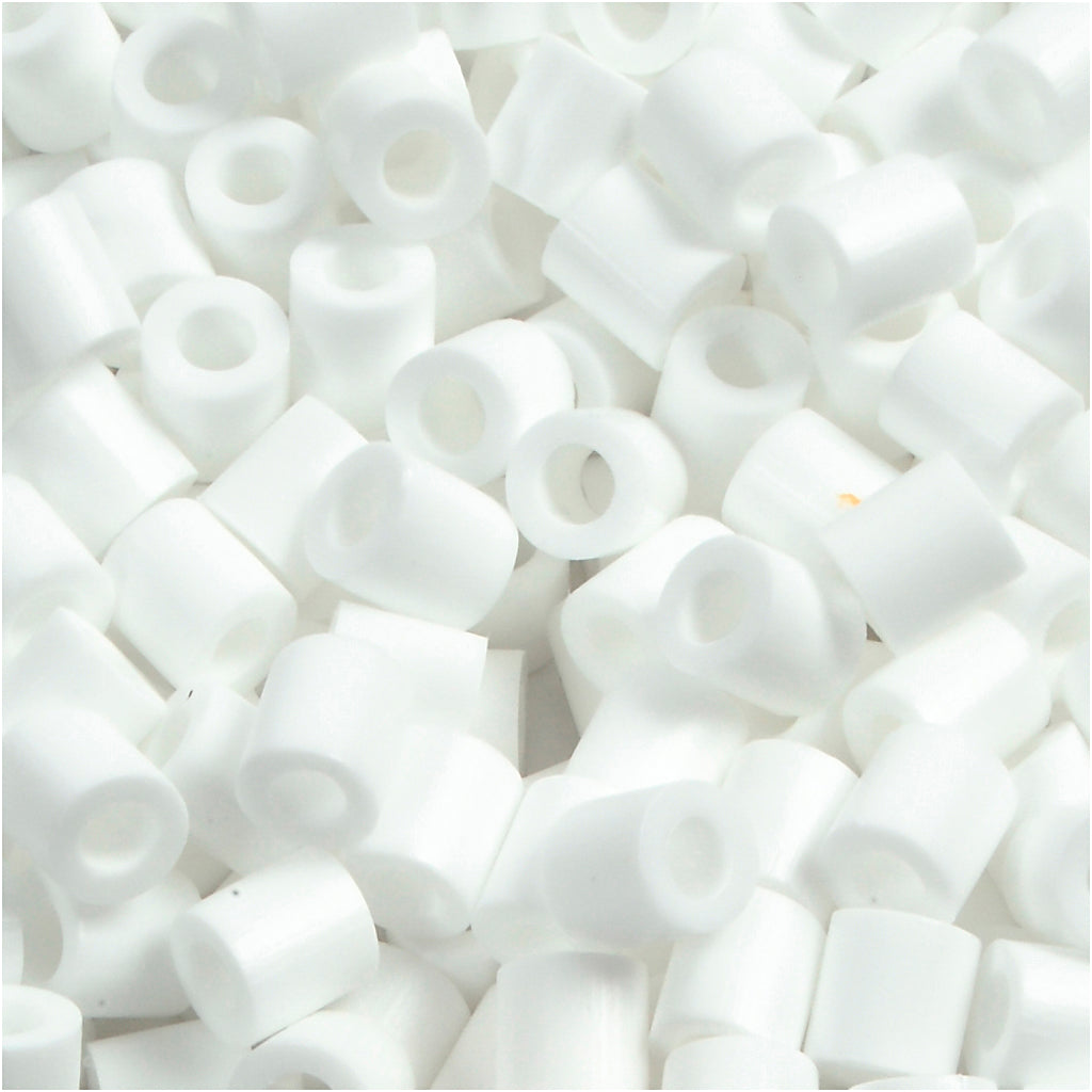 Nabbi Fotoperlen, Größe 5x5 mm, Lochgröße 2,5 mm, mittel, weiß (15), 1100 Stück 1 Box