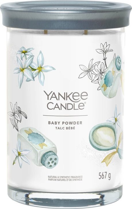 Yankee Candle – Babypuder-Duftkerze im großen Glas – 100 Brennstunden – zwei Dochte