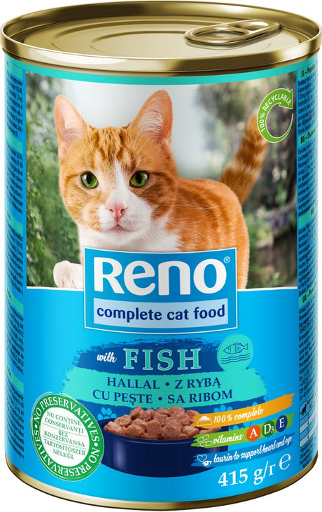 Reno Katzenfutter Nassfutter Fisch in Soße 24 x 415g