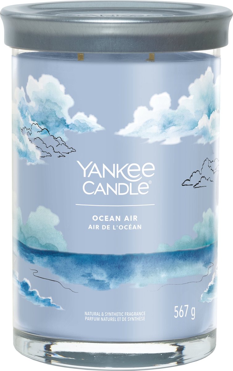 Yankee Candle – Duftkerze „Ocean Air“, großes Glas – 100 Brennstunden – zwei Dochte
