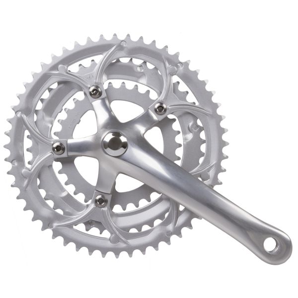 Mighty Kurbelgarnitur Race 3 x 8 Gang 30 42 52t Aluminium – Silber