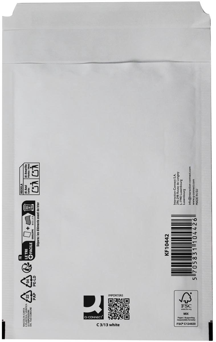 Q-Connect Luftpolstertaschen, weiß, 3-c, 170 x 225 mm, Karton à 100 Stück
