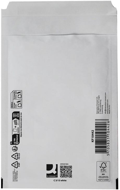 Q-Connect Luftpolstertaschen, weiß, 3-c, 170 x 225 mm, Karton à 100 Stück