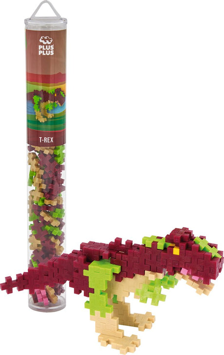 Plus-Plus Tube T-Rex Dinosaurier 100-teiliges Bauset – 4200 – Bauspielzeug – Konstruktionsspielzeug – Set mit Bausteinen – ab 5 Jahren