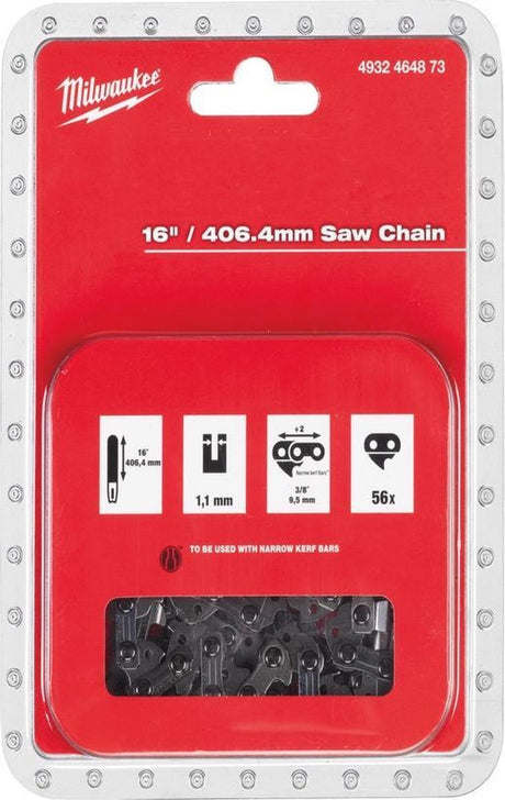 Milwaukee 40 cm Kettensäge, Sägekette 3 8 x 406,4 x 1,1 – 4932464873