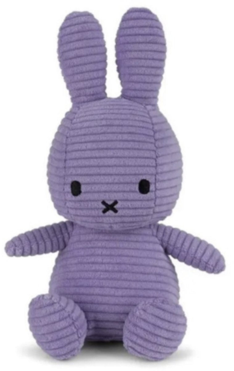 Nijntje corduroy knuffel - 23 cm - eco - dark purple