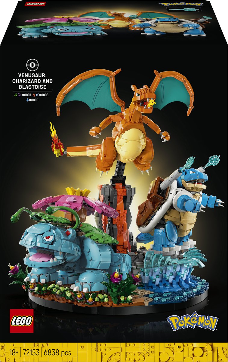 Lego Pokémon Venusaurier, Glurak und Blastoise – 72153
