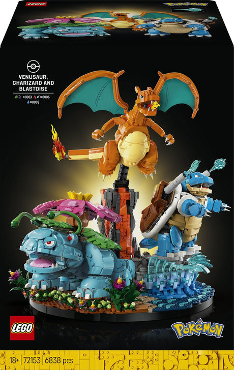 Lego Pokémon Venusaurier, Glurak und Blastoise – 72153