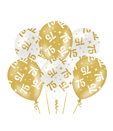 Paperdreams fancy party ballonnen - 75 - pak a 6 stuks latex geschikt voor helium