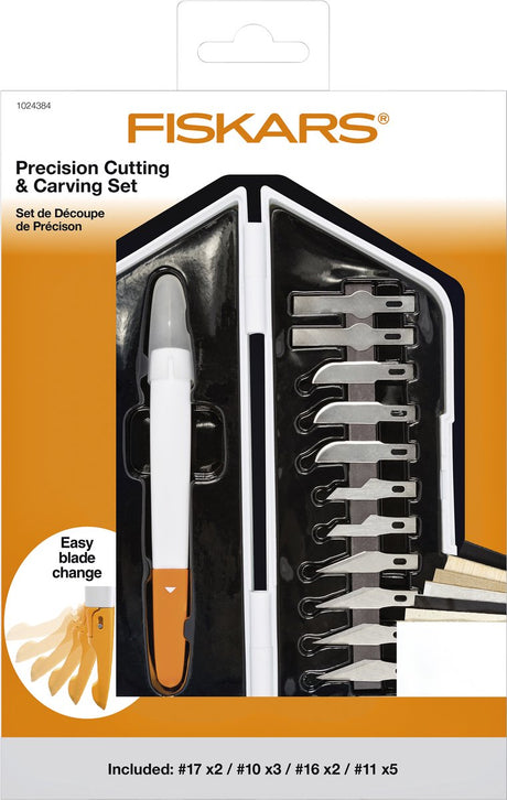 Fiskars Hobbymesser Messerset – Premium-Performance-Klingen – 12-teilig