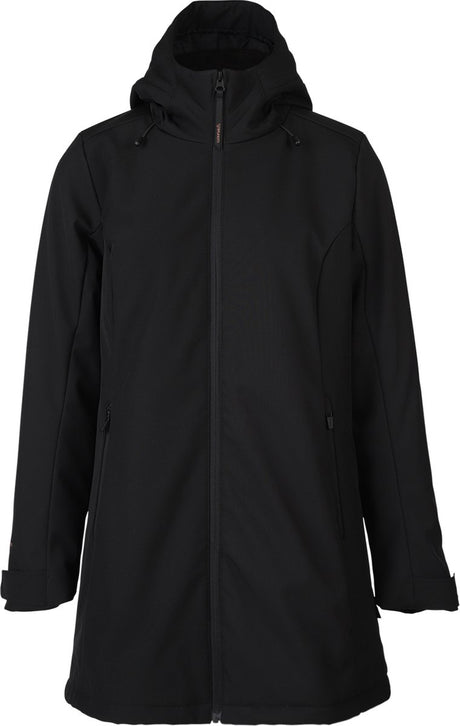 Brunotti melle dames long softshell jas - zwart - xs