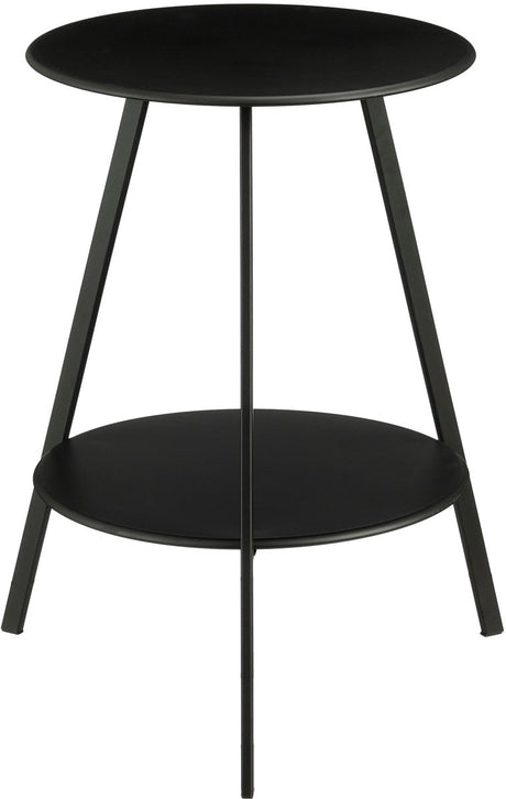 Mica decorations seatle bijzettafel rond voor buiten - koffietafel - salontafel buiten - ook als plantentafeltje of plantenstandaard - metaal - 58 x 46 cm - zwart
