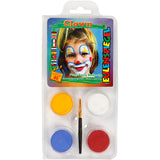 Eulenspiegel Gesichtsfarbe - Motivset, Clown, verschiedene Farben, 1 Set