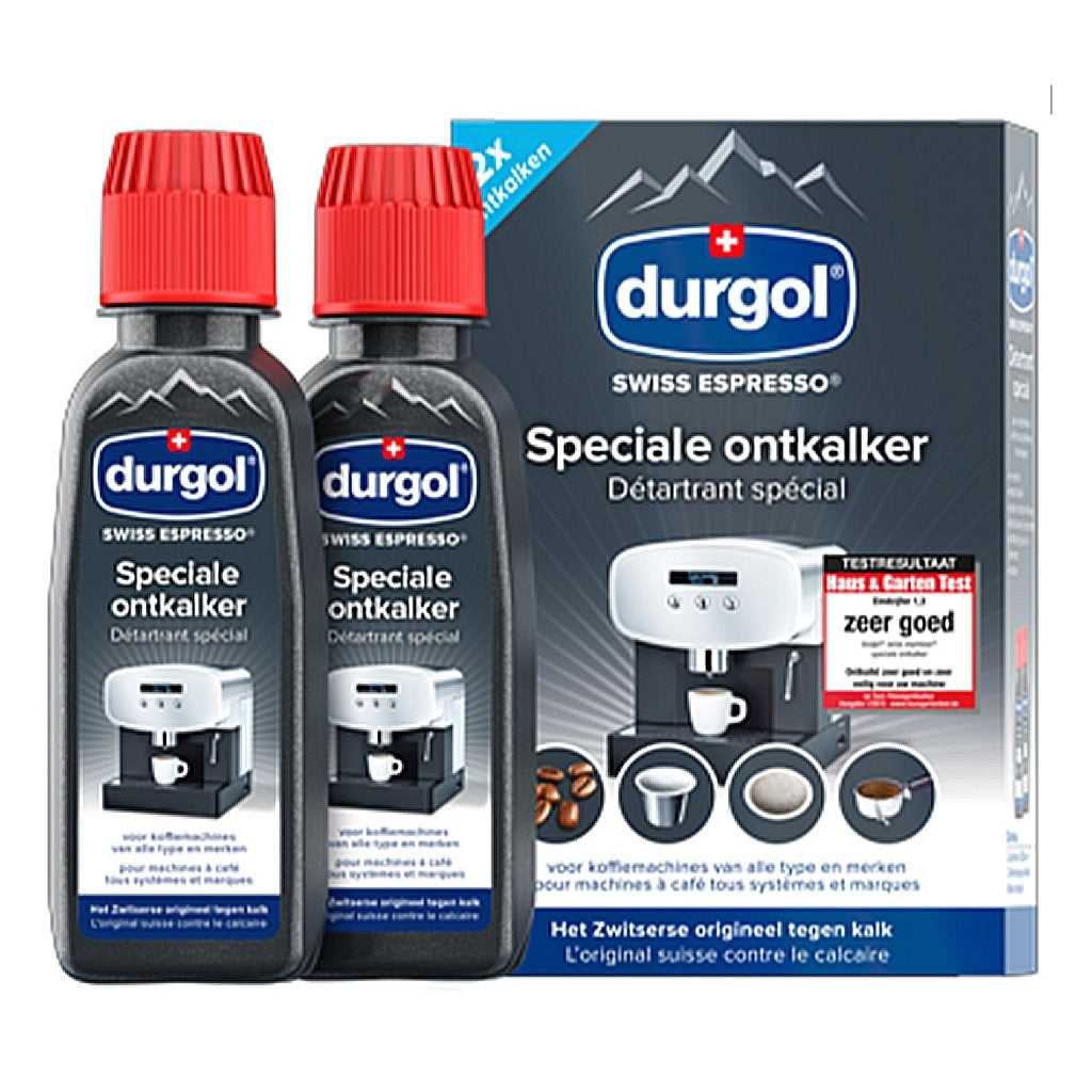 Durgol durgol swiss espresso ontkalkingsmiddel voor koffiezetapparaten 2x125 ml