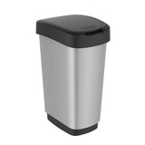 Rotho Twist Abfallbehälter 50l silbermetallic