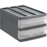 Rotho systemix design ladekast met 2 lades 39.5x25.5x20.3 cm antraciet