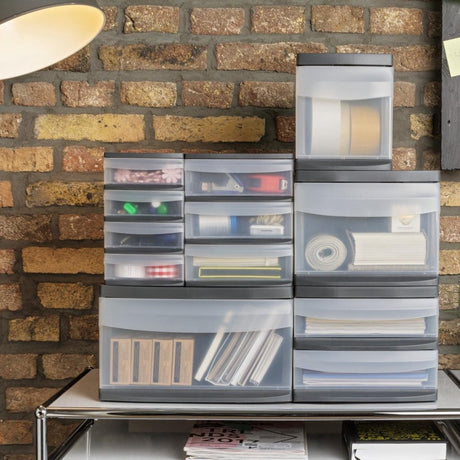 Rotho Systemix Design Kommode mit 2 Schubladen 39,5x25,5x20,3 cm Anthrazit