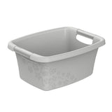 Rotho Blumen Wäschekorb 12l Cool Grey
