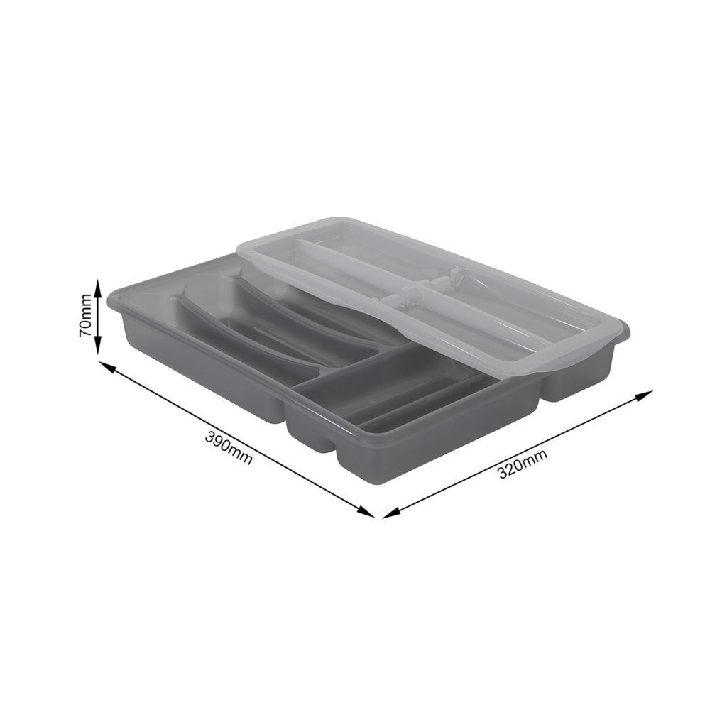 Rotho Basic Cutlery box 6 compartments Variable Anthracite