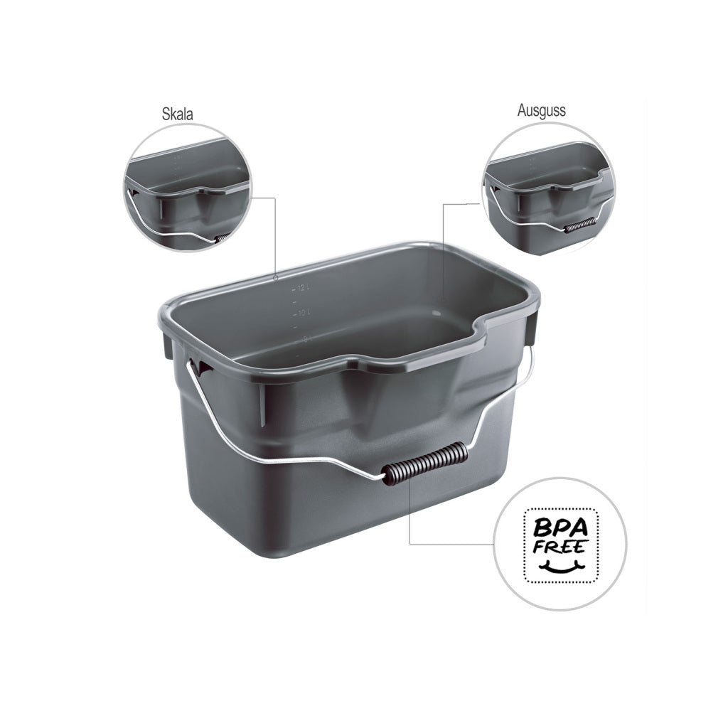 Rotho Basic Rechteckeimer 12l Anthrazit