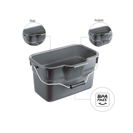 Rotho Basic Rechteckeimer 12l Anthrazit