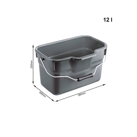 Rotho Basic Rechteckeimer 12l Anthrazit