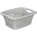 Rotho Blumen Wäschekorb 25l Cool Grey