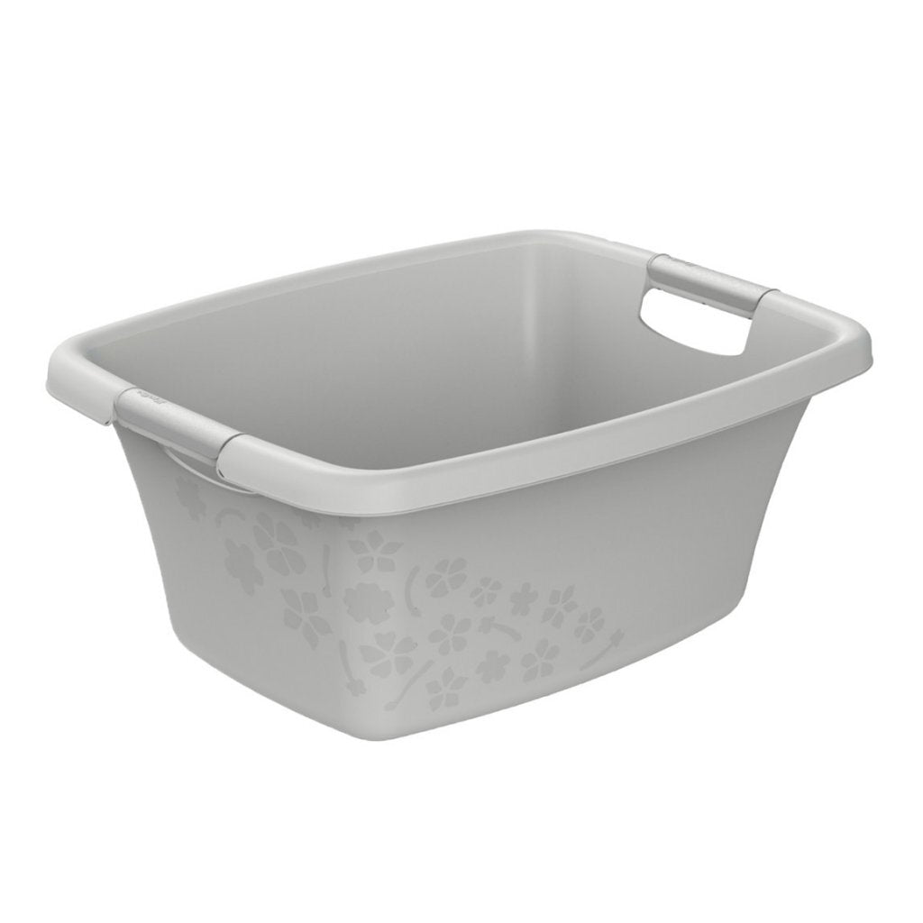 Rotho Blumen Wäschekorb 25l Cool Grey
