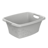 Rotho Blumen Wäschekorb 25l Cool Grey