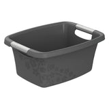 Rotho Blumen Wäschekorb 12l Anthrazit