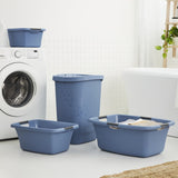 Rotho Blumen Wäschekorb 25l Horizontblau