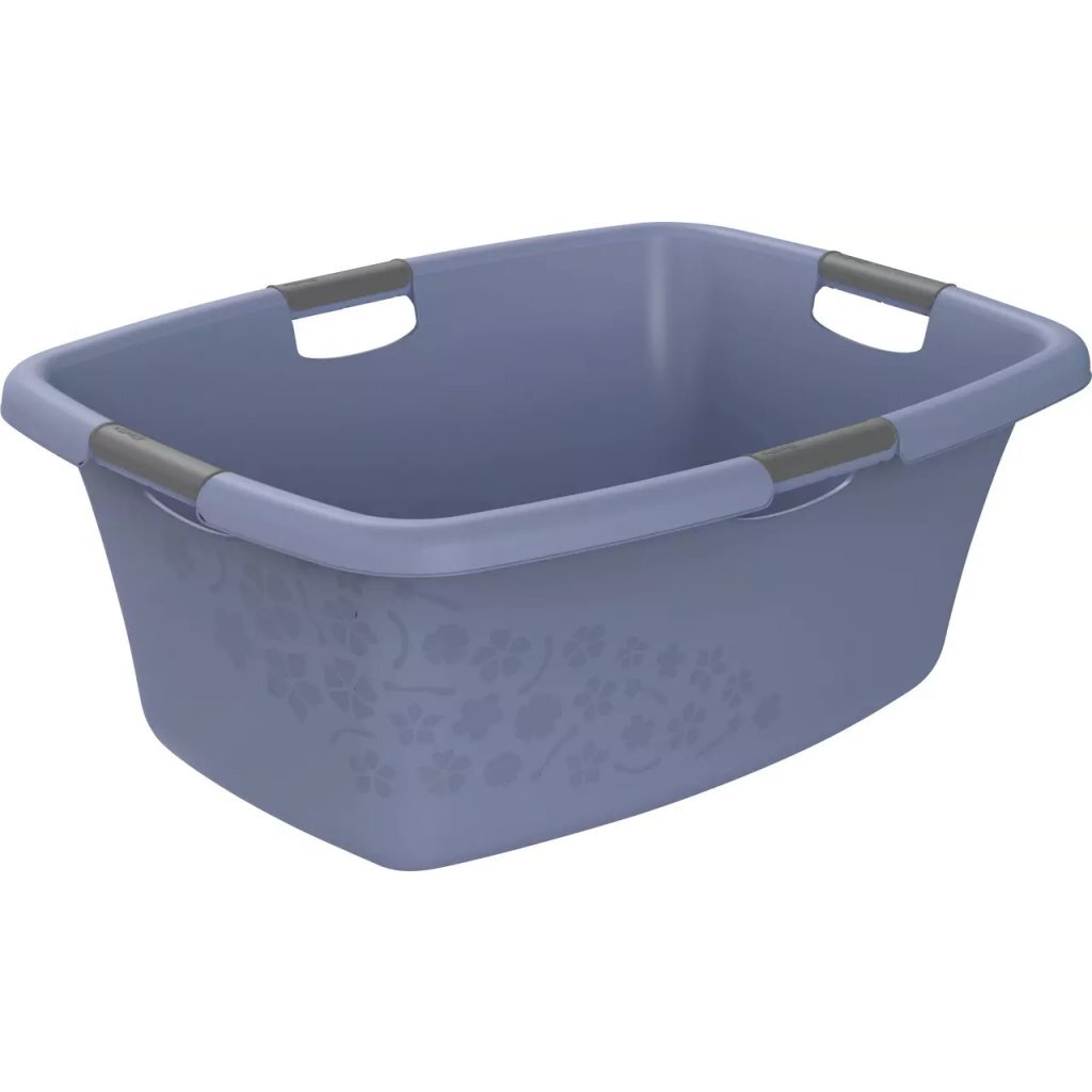 Rotho Blumen Wäschekorb 50l Horizontblau