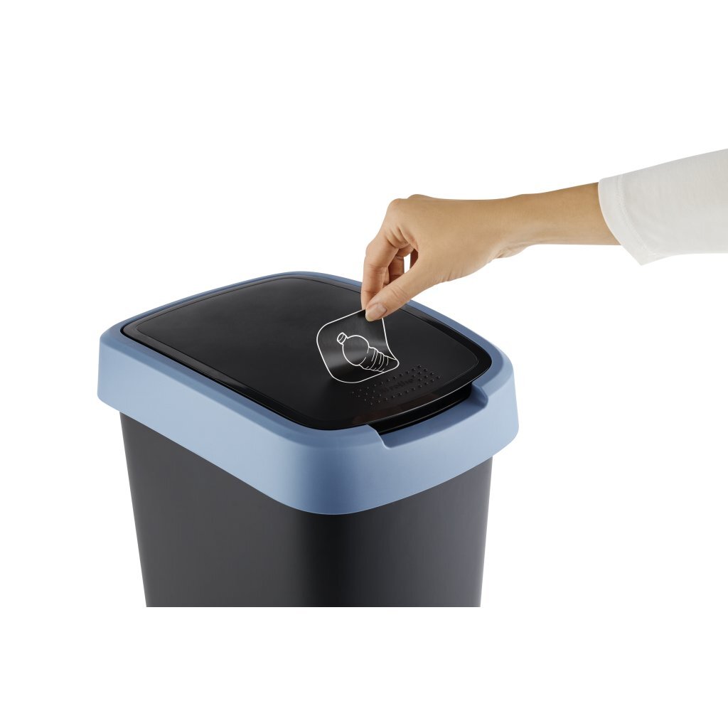 Rotho Twist Abfallbehälter 10l Horizontblau Anthrazit