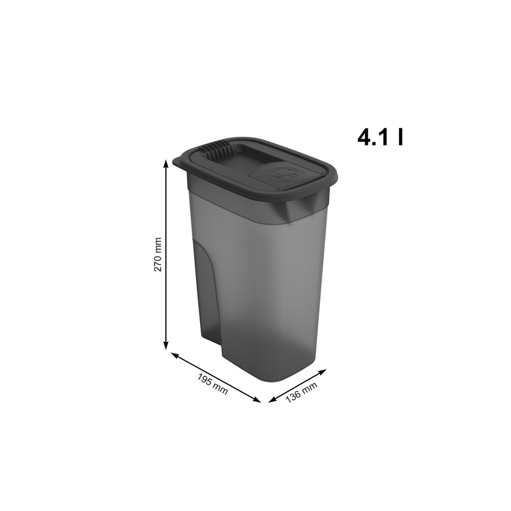 Rotho rotho flo pet food container 4,1l antraciet transparant