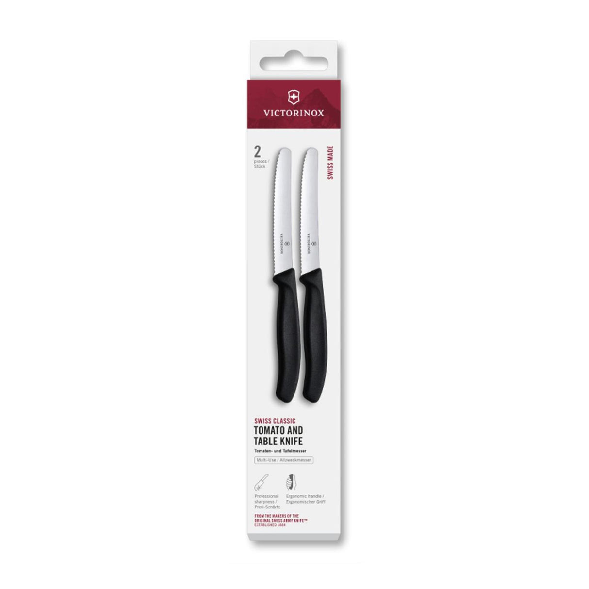 Victorinox Tafelmesser 2tlg. Wellenschliff 11cm schwarz