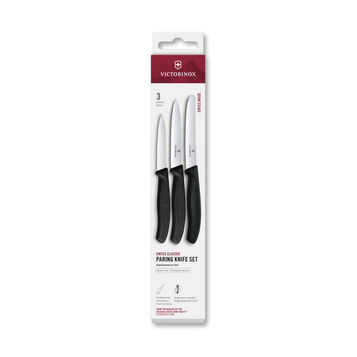 Victorinox Gemüsemesserset 3-teilig schwarz
