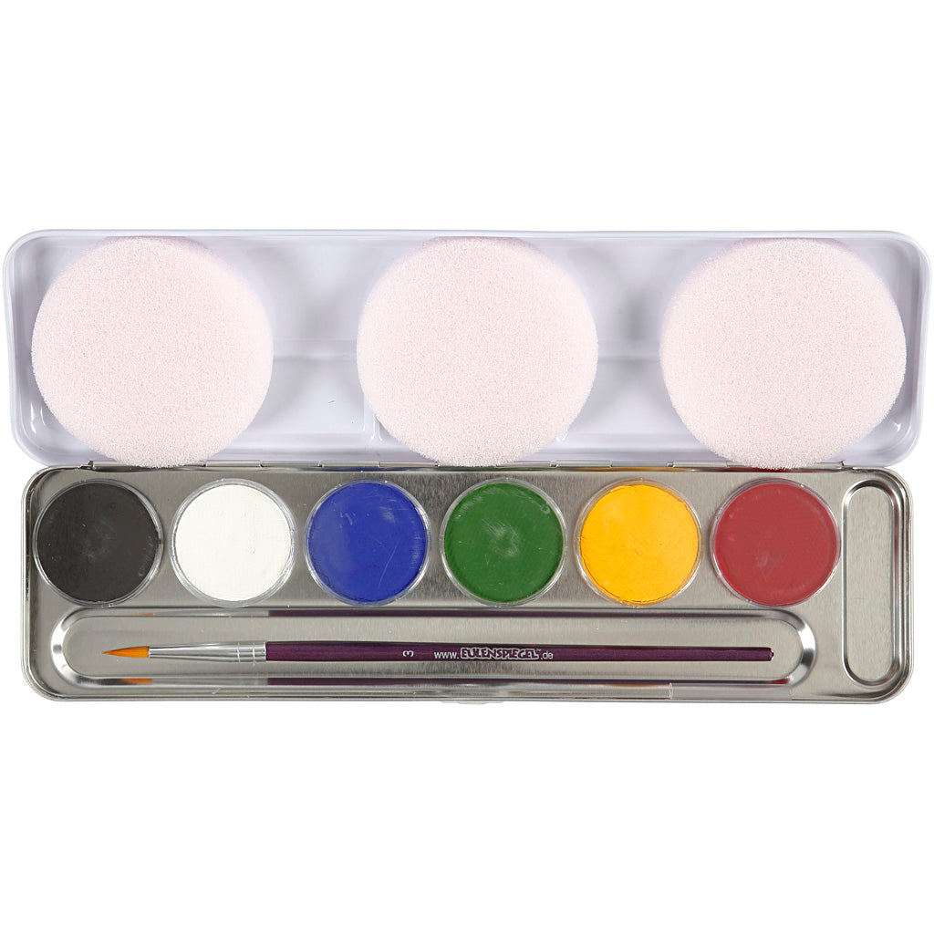 Eulenspiegel Gesichtsfarbe, verschiedene Farben, 6 Farben 1 Set