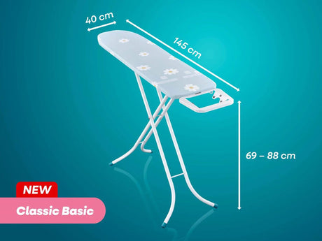 Leifheit Bügeltisch Classic S Basic – 110x30 cm – blaue Blumen