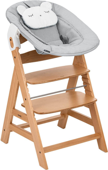 Hauck Alpha Hochstuhl – Neugeborenen-Set pre – FSC® – zertifiziert – Naturgrau