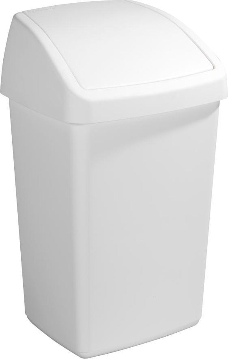 Sunware - Delta Abfalleimer mit Schwingdeckel 50l weiß - 39,5 x 34,5 x 66,5 cm