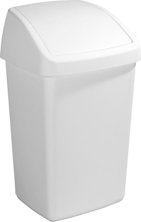 Sunware - Delta Abfalleimer mit Schwingdeckel 50l weiß - 39,5 x 34,5 x 66,5 cm
